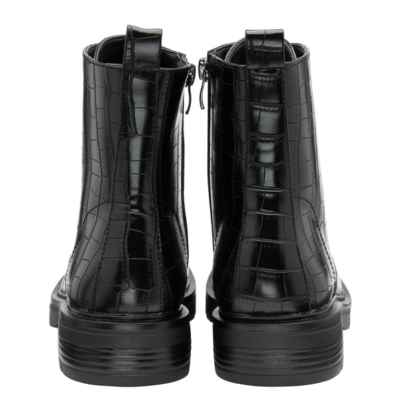 RAVEL Zelda Croc Pattern Ankle Boot (Size 3) - Black