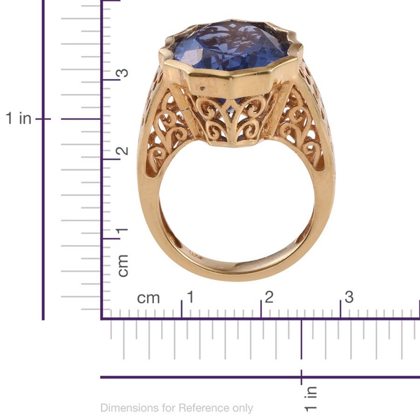 Colour Change Fluorite (Ovl) Ring in 14K Gold Overlay Sterling Silver 14.250 Ct.