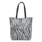 ASSOTS LONDON Patricia 100% Genuine Leather Zebra Pattern Tote Bag with Magnetic Closure (Size 38x35
