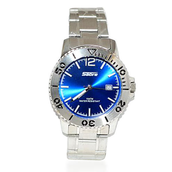 SABRE ZTSport Blue Dial 10 ATM Water Resistant Watch with Stainless Steel Strap