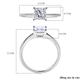 Moissanite Solitaire Ring in Rhodium Overlay Sterling Silver 1.20 Ct.