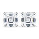 ELANZA Simulated Diamond (Asscher Cut) Stud Earrings (With Push Back) in Rhodium Overlay Sterling Si