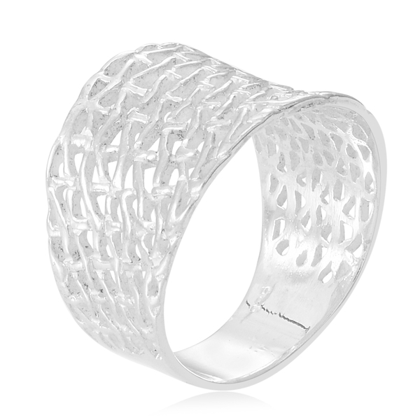 Thai Sterling Silver Weave Net Design Ring, Silver wt 5.50 Gms.