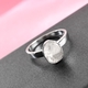 Artisan Crafted Polki Diamond Solitaire Ring in Platinum Overlay Sterling Silver 0.50 Ct.