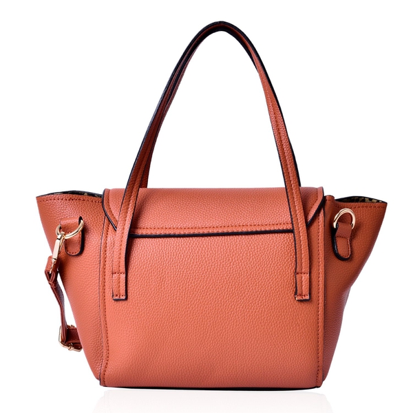 Set of 2 - Tan  Colour Large and Small Handbag with Adjustable and Removable Shoulder Strap (Size 35x22x13 Cm , 20.5x14x7 Cm)