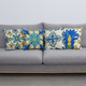 Set of 4 - Printed Cushion Cover (Size 45 Cm) - White, Blue Green & Yellow