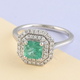RHAPSODY 950 Platinum AGI Certified AAAA Boyaca Colombian Emerald and Diamond (VS/E-F) Ring 1.25 Ct, Platinum Wt. 5.91 Gms