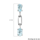 Santa Teresa Aquamarine Dangling Link Earrings (With Push Back) in Platinum Overlay Sterling Silver 1.60 Ct.