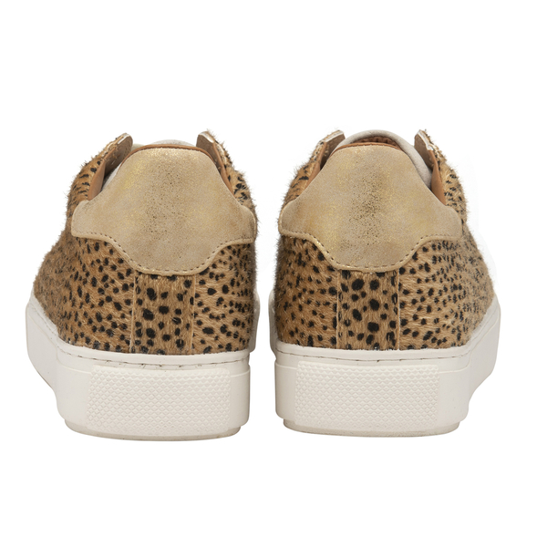 Ravel Leopard Print Lace Up Trainer   - White and Brown