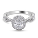 NY Close Out 14K White Gold, Natural Independent Laboratories Certified Diamond (I1/ G-H) Ring 1.50 