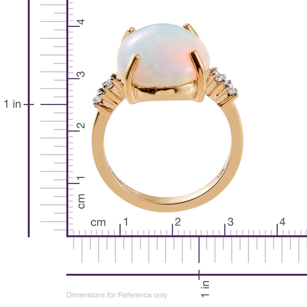 ILIANA 18K Y Gold AAAA Ethiopian Welo Opal (Ovl 6.85 Ct), Diamond (SI-G-H) Ring 6.980 Ct.