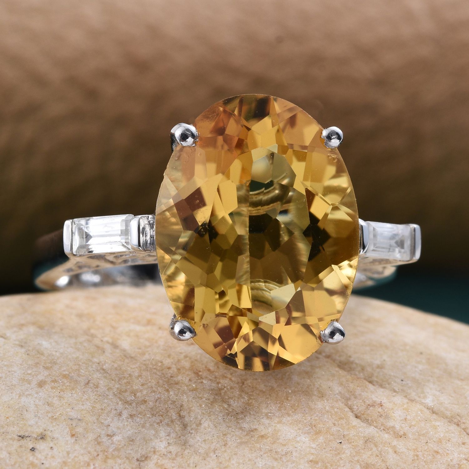 Marialite (Ovl 8.00 Ct), Natural Cambodian Zircon Ring in Platinum Overlay Sterling Silver 8.250 Ct.