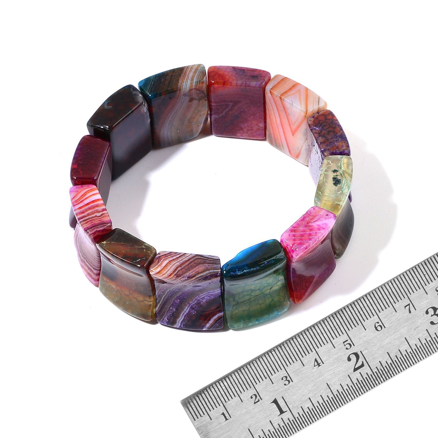 Lace Agate Bracelet (Size 7.5) 373.050 Ct.