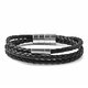 Genuine Leather Braided Bracelet (Size 7) in Stainless Steel