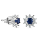 Masoala Sapphire (FF) and Natural Cambodian Zircon Stud Earrings (with Push Back) in Sterling Silver 1.30 Ct.