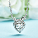 Moissanite Heart Necklace (Size - 18) in Rhodium Overlay Sterling Silver 2.19 Ct.