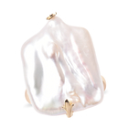 White Keshi Pearl Ring (Size O) in Yellow Gold Overlay Sterling Silver