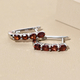 Mozambique Garnet Hoop Earrings in Platinum Overlay Sterling Silver 2.06 Ct.