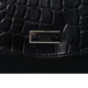ASSOTS LONDON Matilda Genuine Croc Leather Fully Lined Organiser Crossbody Bag - Black