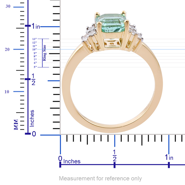 ILIANA 18K Y Gold Boyaca Colombian Emerald (Oct 1.33 Ct), Diamond Ring 1.500 Ct.