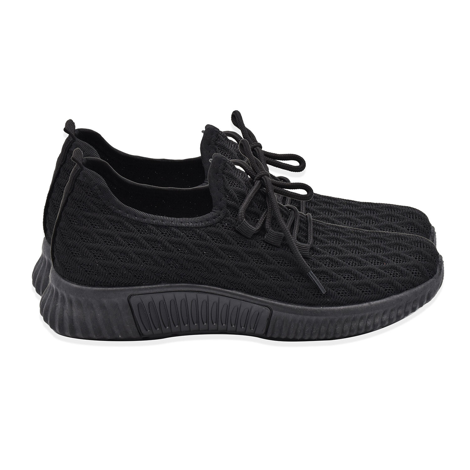 Black Knit Unisex Trainers (Size 4)