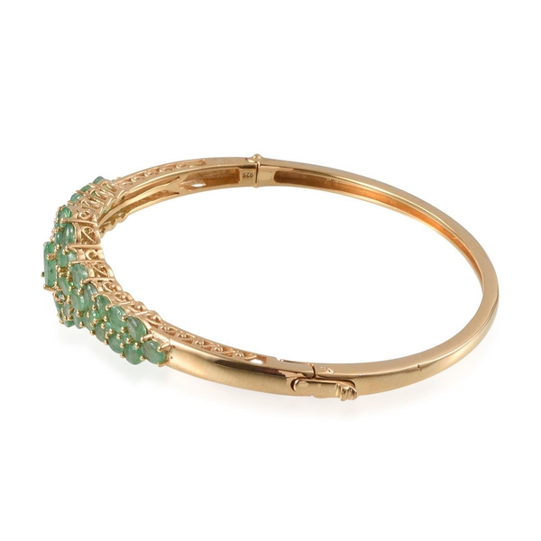 Kagem Zambian Emerald Bangle (Size 7.5) in 14K Gold Overlay Sterling Silver 7.150 Ct.