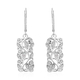Diamond Leaves Drop Earrings in Platinum Plated Sterling Silver