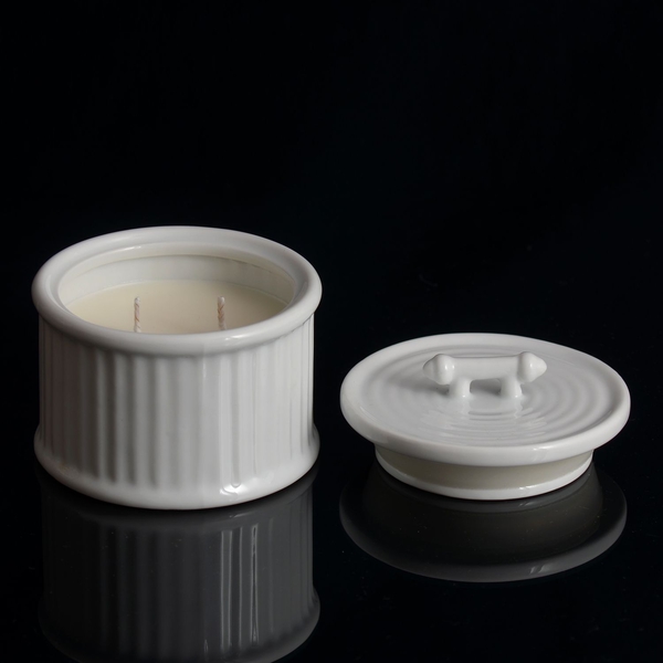 (Option 1) Home Decor - Fresh Linen Fragrance Ceramic Wax Candle