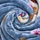 Serenity Night - Supersoft Luxurious and Comfortable Printed Flower Pattern Double Layer Blanket (Size 220x200 cm) - Teal & Multi