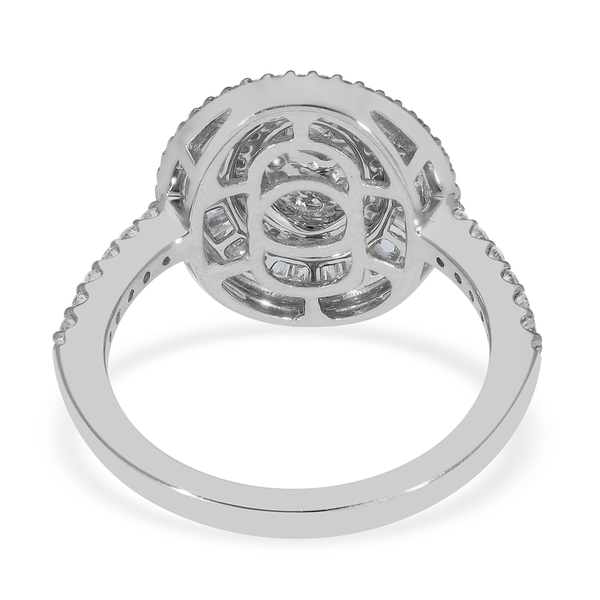 RHAPSODY 950 Platinum IGI Certified Diamond (VS-E-F) Cluster Ring 1.00 Ct, Platinum Wt. 6.58 Gms