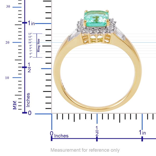 ILIANA 18K Yellow Gold AAA Boyaca Colombian Emerald (Oct 1.75 Ct), Diamond (SI/G-H) Ring 2.250 Ct.