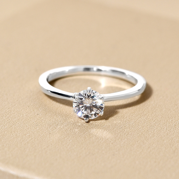 Moissanite Solitaire Collection Ring in Sterling Silver