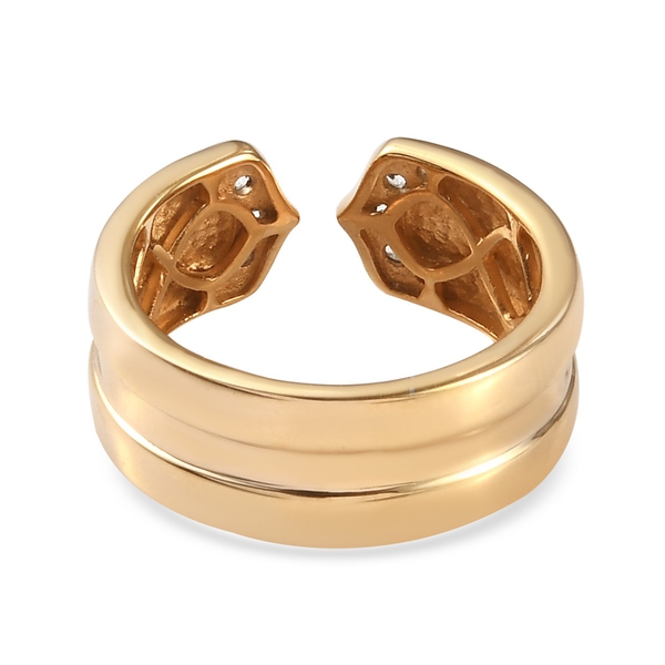 Sundays Child Natural Cambodian Zircon Ring in Yellow Gold Overlay Sterling Silver