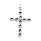 Polki Diamond Cross Pendant in Platinum Overlay Sterling Silver 0.50 Ct