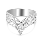 Artisan Crafted Polki Diamond Ring (Size N) in Platinum Overlay Sterling Silver 1.00 Ct.