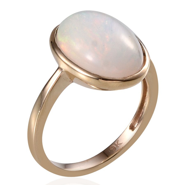 9K Y Gold AAA Ethiopian Welo Opal (Ovl) Solitaire Ring 6.000 Ct.