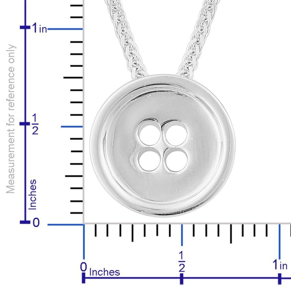 LucyQ Button Necklace (Size 18) in Rhodium Plated Sterling Silver 7.58 Gms.