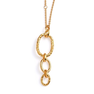RACHEL GALLEY Ocean Link Long Drop?Pendant With Chain in Gold Plated Sterling Silver