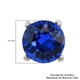 Lustro Stella - Sapphire Colour Crystal Stud Earrings (with Push Back) in Platinum Overlay Sterling Silver