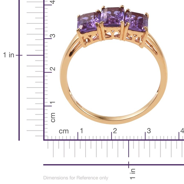 Lavender Alexite (Oct) Trilogy Ring in 14K Gold Overlay Sterling Silver 2.500 Ct.