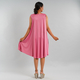 Women Sleeveless Umbrella Dress with Pocket (One Size) - Pink