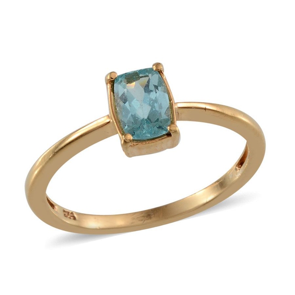 Paraibe Apatite (Cush) Solitaire Ring in 14K Gold Overlay Sterling Silver 0.500 Ct.