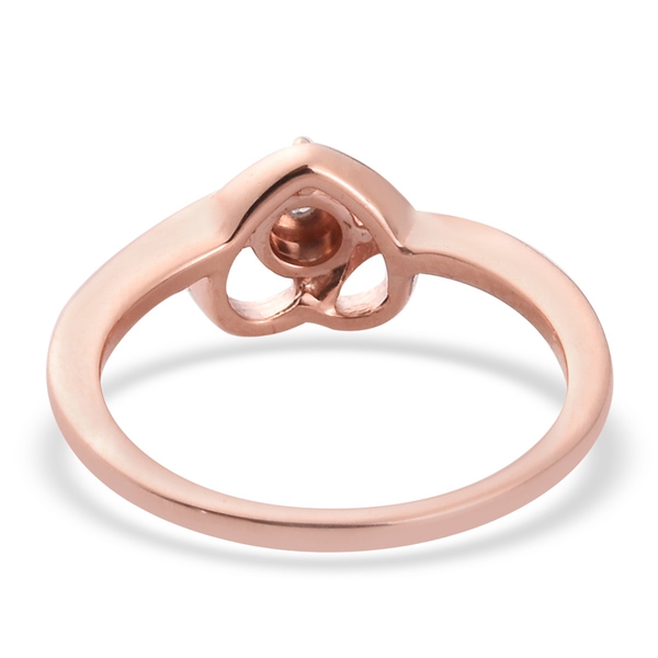 Diamond Heart Ring in Rose Gold Overlay Sterling Silver