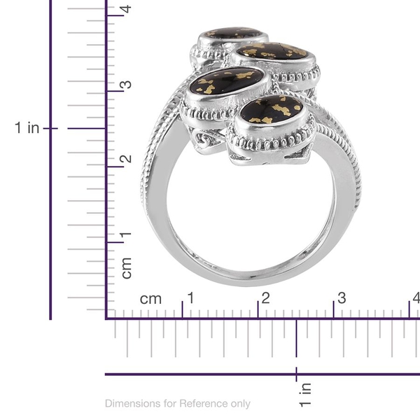 Goldenite (Ovl) Crossover Ring in Platinum Overlay Sterling Silver 2.750 Ct.