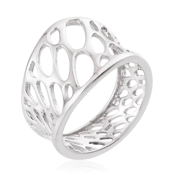 Platinum Overlay Sterling Silver Ring, Silver wt 4.15 Gms.