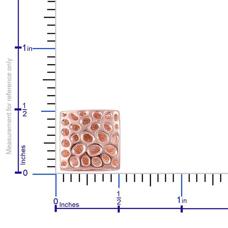 RACHEL GALLEY Rose Gold Overlay Sterling Silver Memento Diamond Square Cufflinks, Silver wt 7.86 Gms.