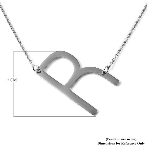 Inital R Necklace (Size - 20) in Stainless Steel