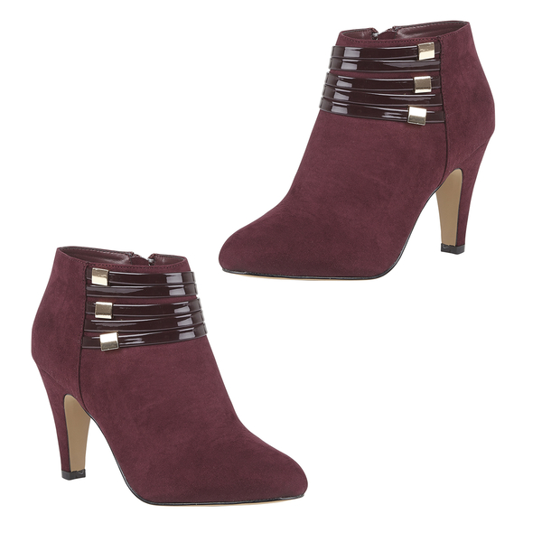 Lotus Nell Closed Toe Shoe Boot in Burgundy