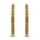 Yellow Diamond Hoop Earrings in Yellow Gold Overlay Sterling Silver 0.25 Ct.