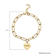 Paperclip Bracelet (Size - 7.5 With 1 Inch Extender) with Charm in Yellow Gold Tone